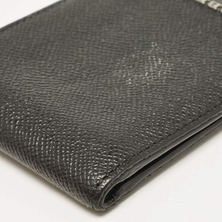Pre Owned Burberry Black Grained Leather Bifold Wallet
