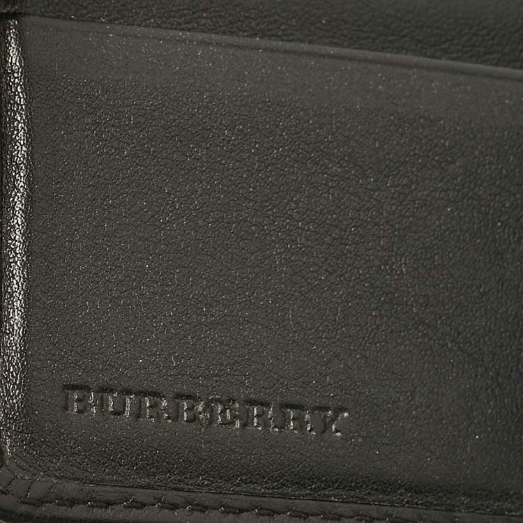 Pre Owned Burberry Black Grained Leather Bifold Wallet