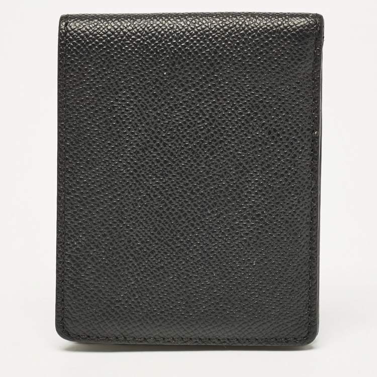 Pre Owned Burberry Black Grained Leather Bifold Wallet