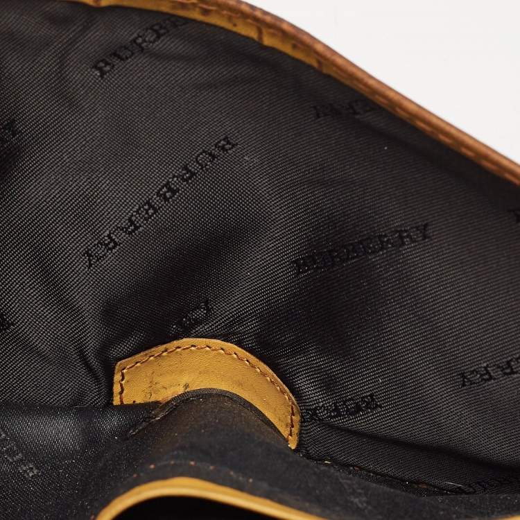 Pre Owned Burberry Brown/Yellow Smoke Check Coated Canvas and Leather Bifold Wallet