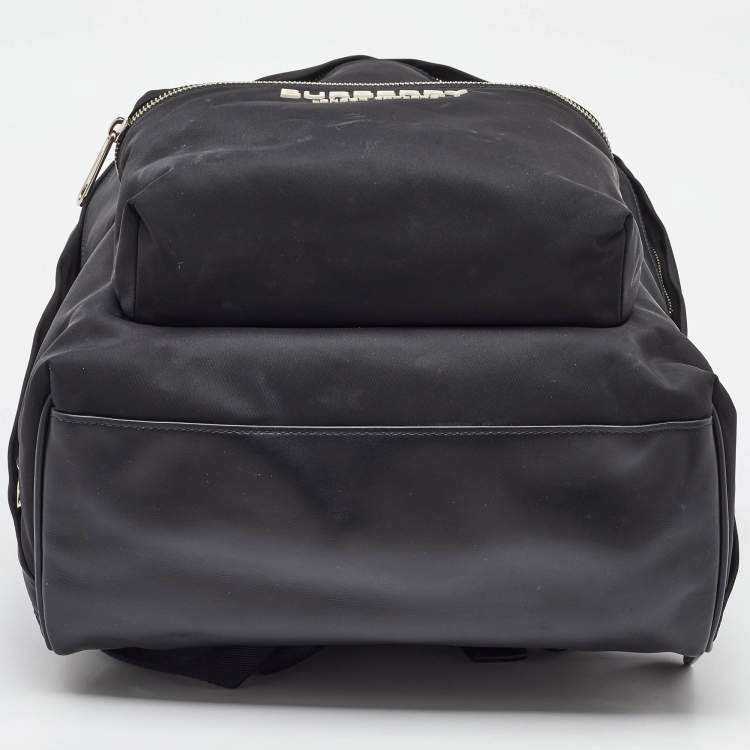 Pre Owned Burberry Black Nylon and Leather Backpack