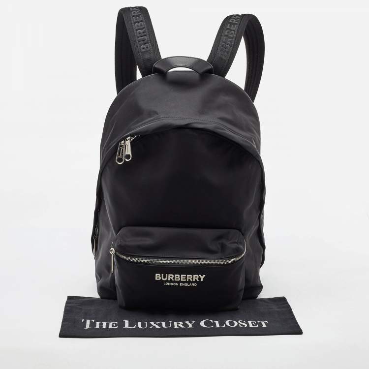 Pre Owned Burberry Black Nylon and Leather Backpack