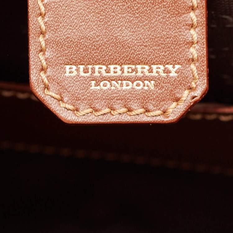Pre Owned Burberry Brown/Beige Haymarket Coated Canvas and Leather Briefcase