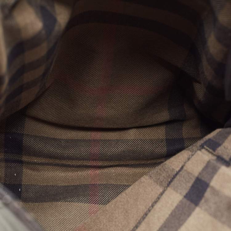 Pre Owned Burberry Choco Brown Leather Messenger Bag