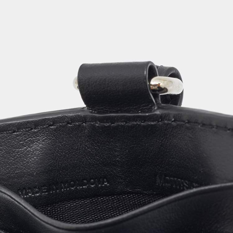 Pre Owned Burberry Black Leather Elmer Lanyard Card Holder