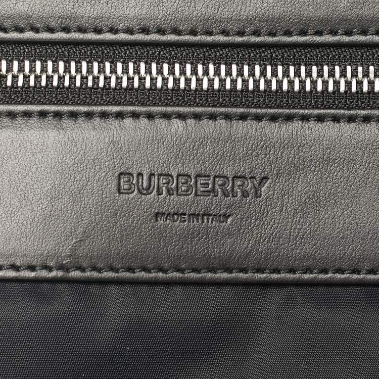 Pre Owned Burberry Black/White Coated Canvas and Leather Horseferry Backpack
