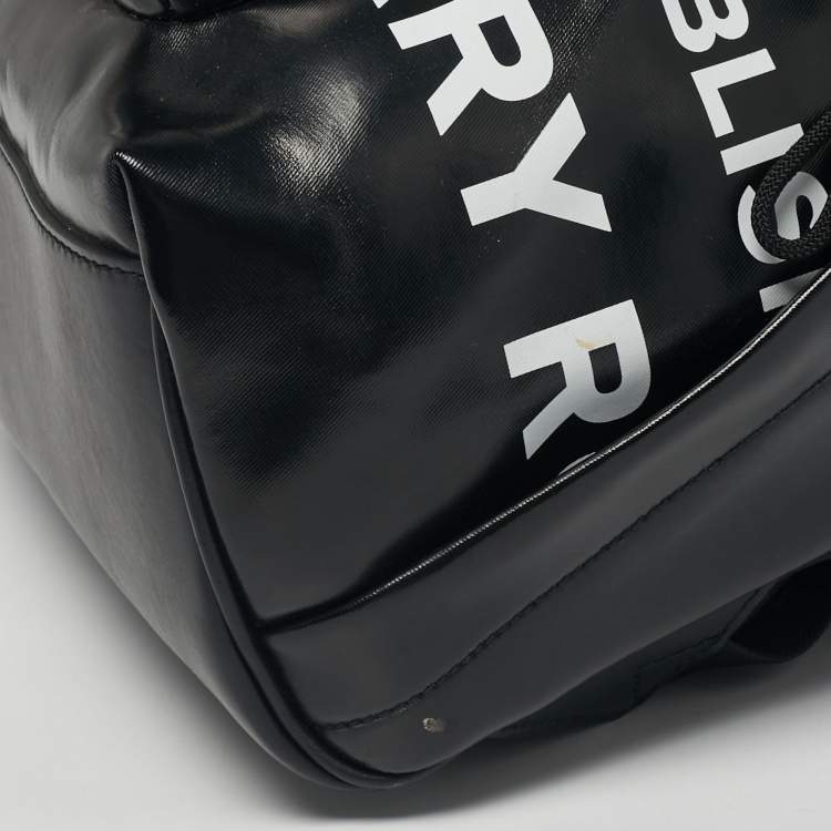 Pre Owned Burberry Black/White Coated Canvas and Leather Horseferry Backpack