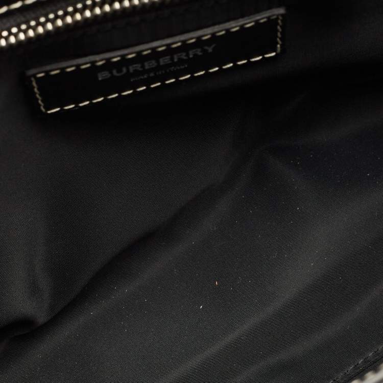 مملوكة مسبقًا Burberry Black/Brown TB Monogram Coated Canvas and Leather Messenger Bag