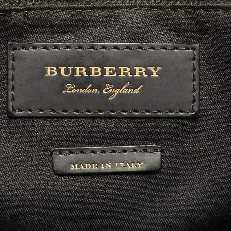 Pre Owned Burberry Brown/Black Smoked Check Coated Canvas and Leather The Barrow Briefcase