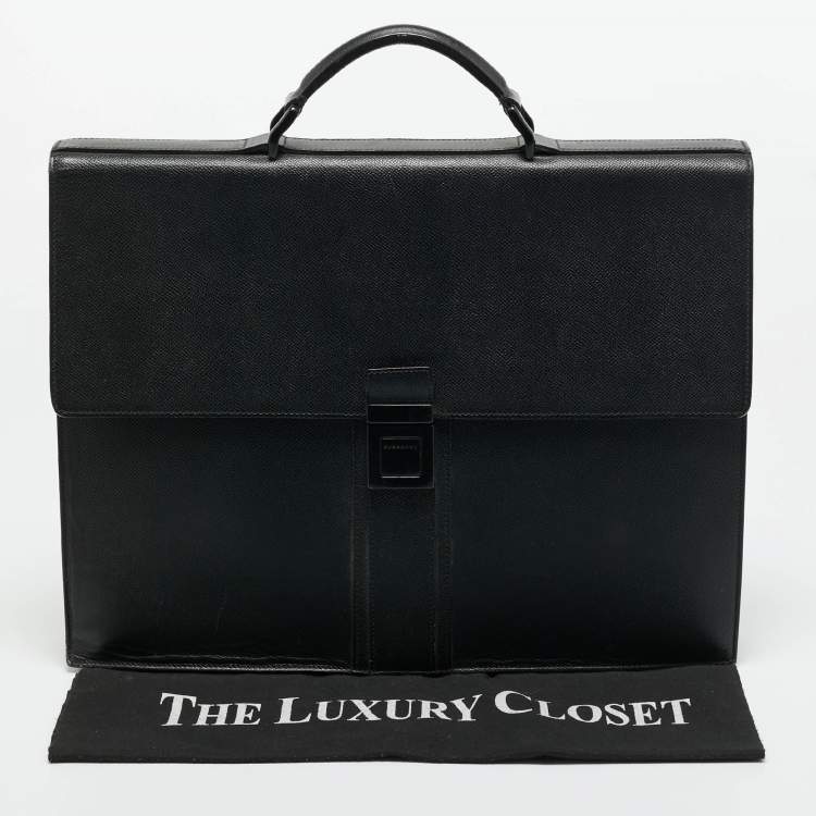 Pre Owned Burberry Black Leather Blackford Briefcase