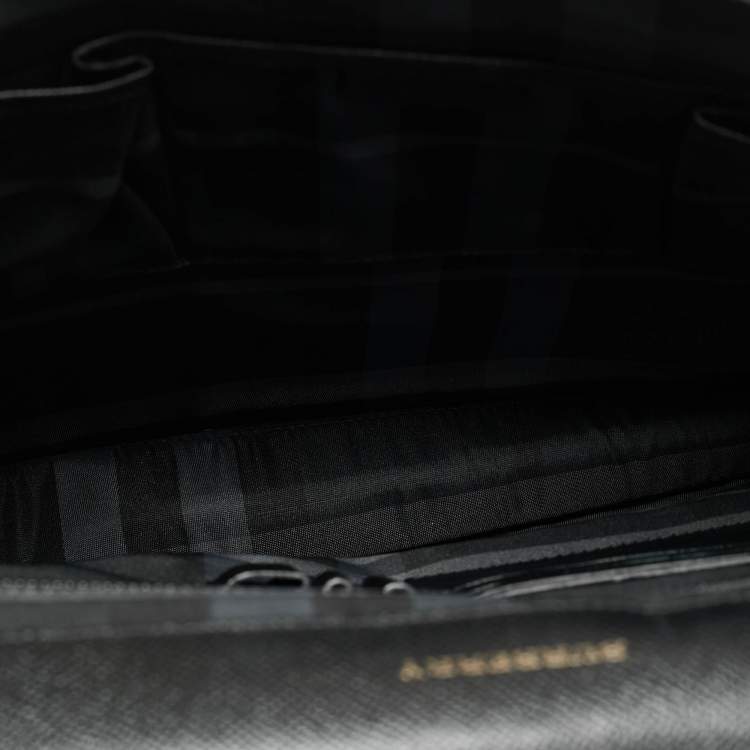 Pre Owned Burberry Black Leather Blackford Briefcase