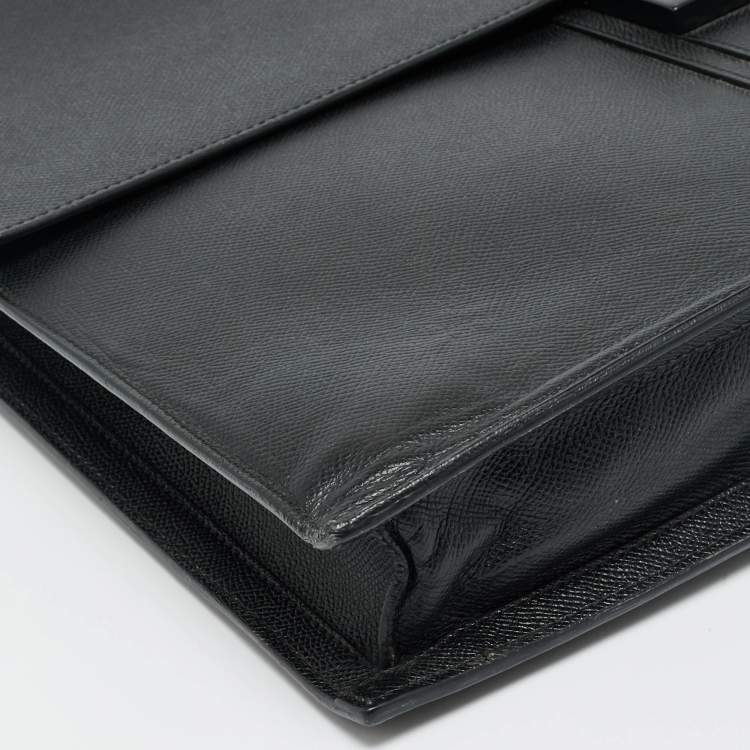 Pre Owned Burberry Black Leather Blackford Briefcase