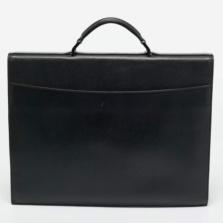 Pre Owned Burberry Black Leather Blackford Briefcase