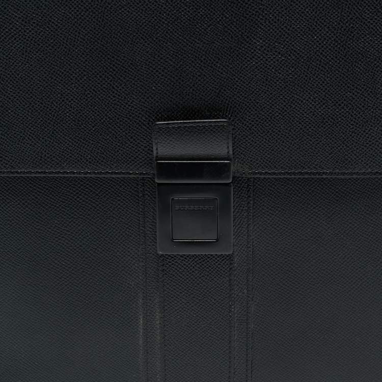 Pre Owned Burberry Black Leather Blackford Briefcase