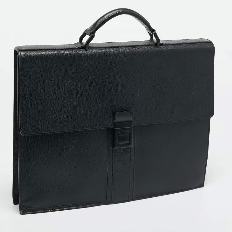 Pre Owned Burberry Black Leather Blackford Briefcase