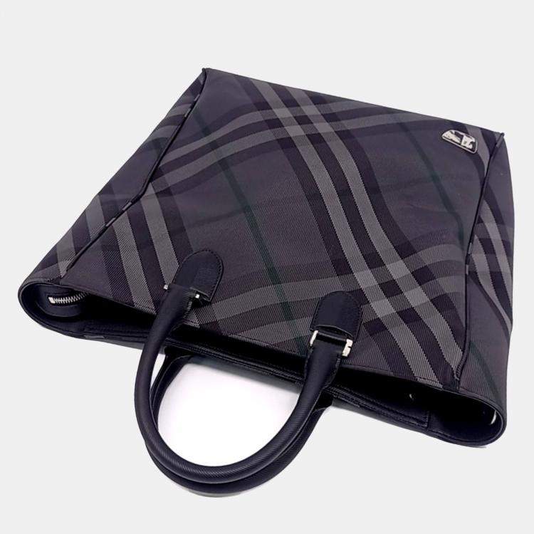 Pre Owned Burberry Black Jacquard tote and shoulder bag