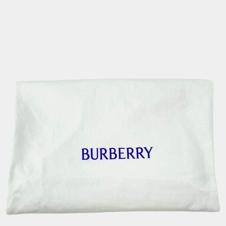 مملوكة مسبقًا حقيبة ماسنجر بربري نقش مربعات جلد عجل أسود