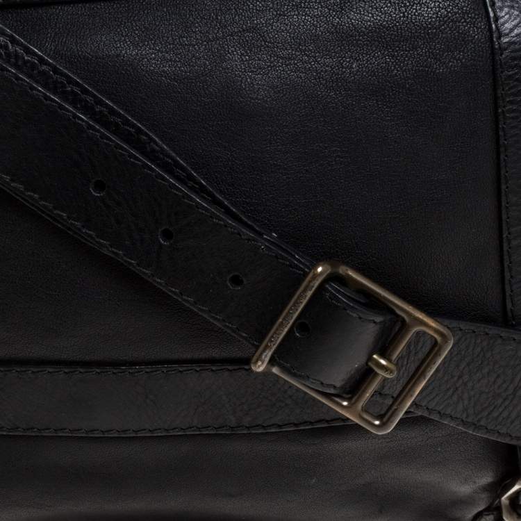 Pre Owned Burberry Black Leather Messenger Bag