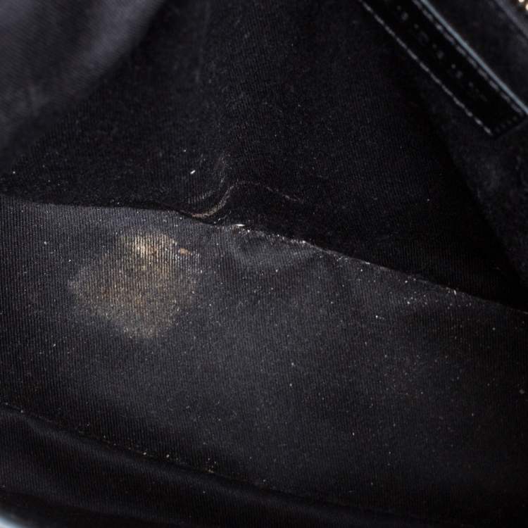 Pre Owned Burberry Grey Smoked Check PVC and Leather Hendley Messenger Bag