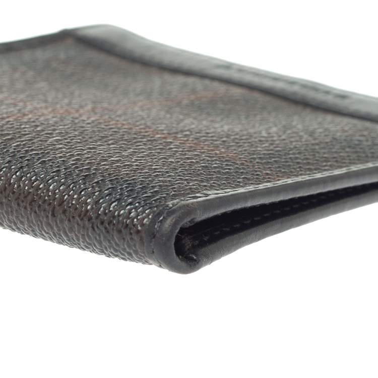 مملوكة مسبقًا Burberry Dark Brown/Black Haymarket Check Coated Canvas Bifold Wallet