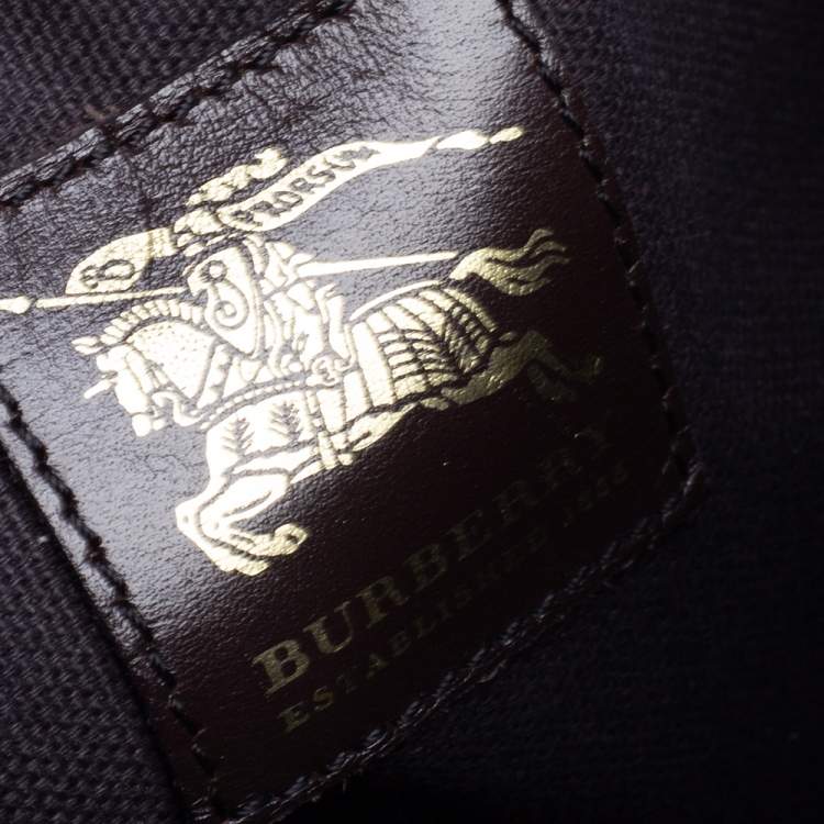 Pre Owned Burberry Beige/Brown Haymarket Check Coated Canvas Pocket Zip Messenger Bag