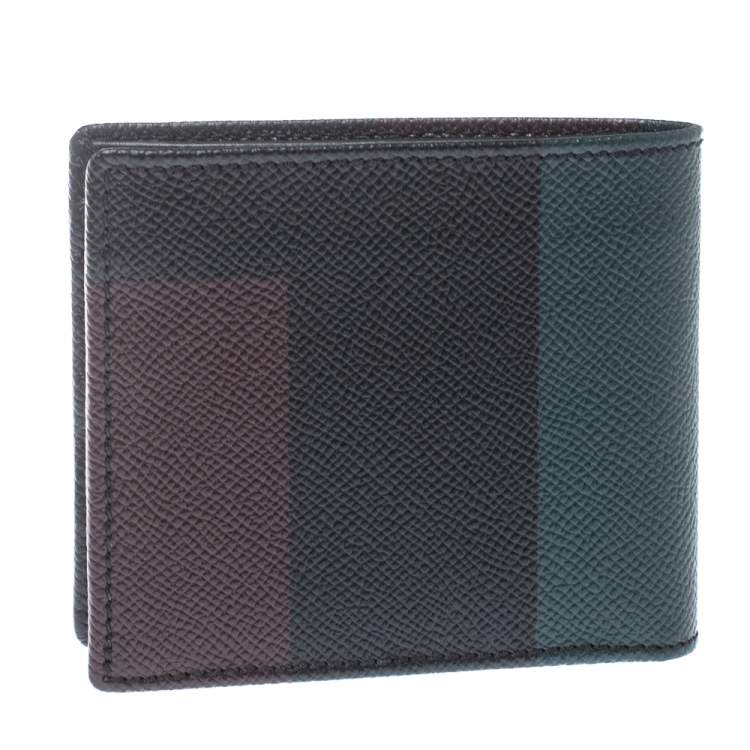 Pre Owned Burberry Multicolor Leather Bifold Wallet