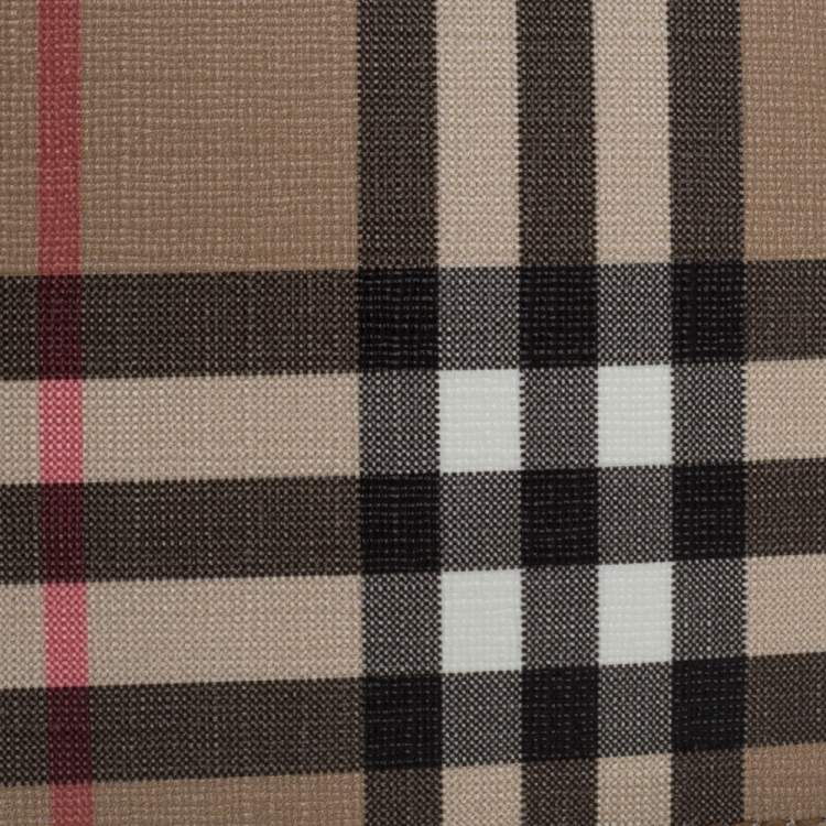 Pre Owned Burberry Beige House Check Coated Canvas Bifold Wallet
