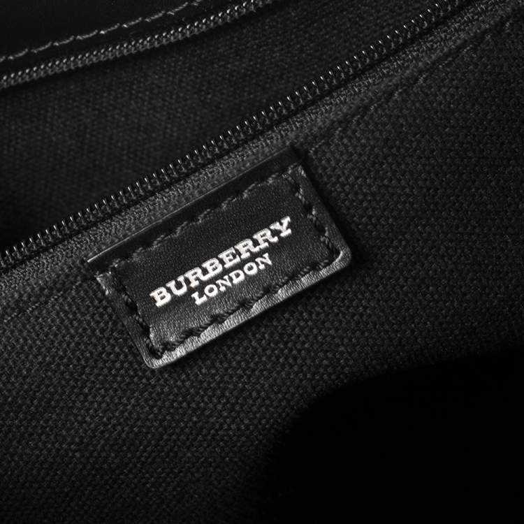 Pre Owned Burberry Beige/Black Nova Check Coated Canvas and Leather Messenger Bag