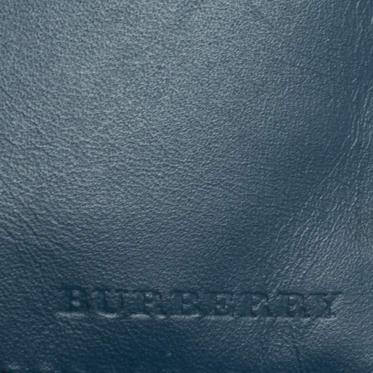 مملوكة مسبقًا Burberry Blue Leather Long Wallet