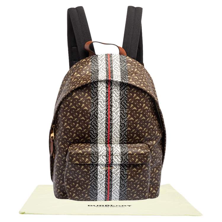 Pre Owned Burberry Multicolor TB-Print Coated Canvas and Leather Backpack