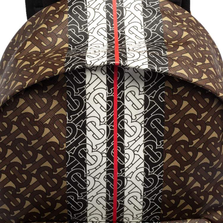 Pre Owned Burberry Multicolor TB-Print Coated Canvas and Leather Backpack