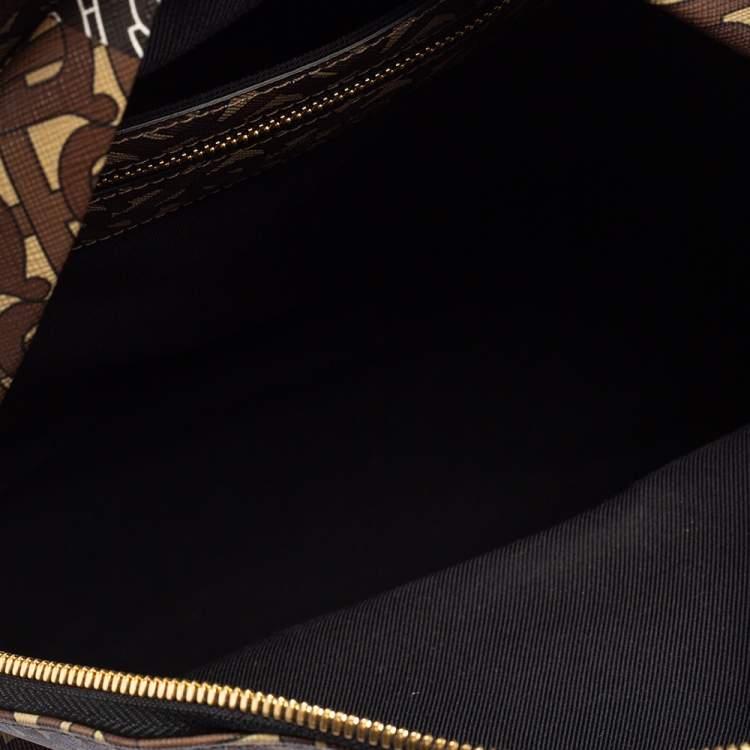 Pre Owned Burberry Multicolor TB-Print Coated Canvas and Leather Backpack