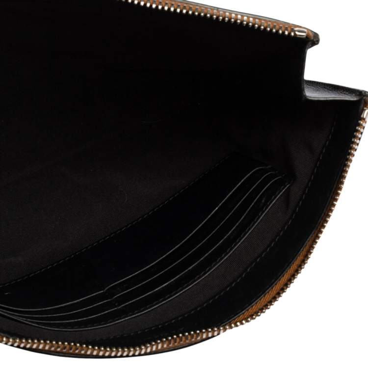 Pre Owned Burberry Black Leather Edin Zip Pouch