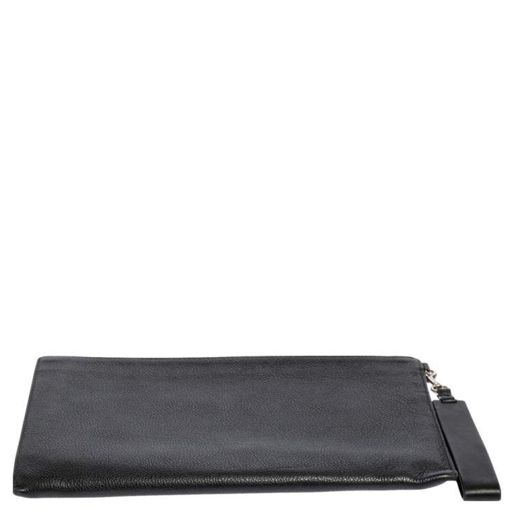 Pre Owned Burberry Black Leather Edin Zip Pouch