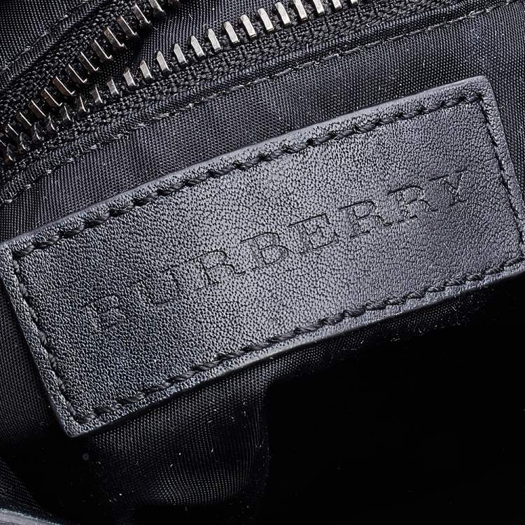 Pre Owned Burberry Black Smoke Check Nylon Messenger Bag