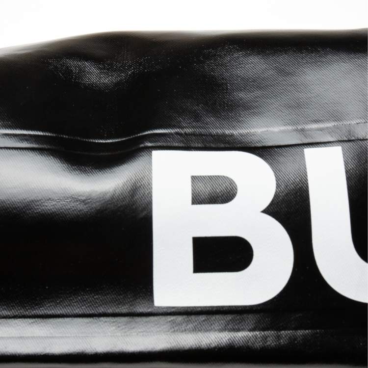 Pre Owned Buberry Black Coated Canvas XL Sonny Belt Sling Bag