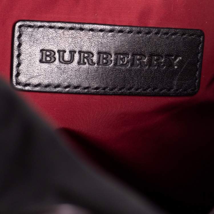 Pre Owned Burberry Black Nylon Drawstring Backpack