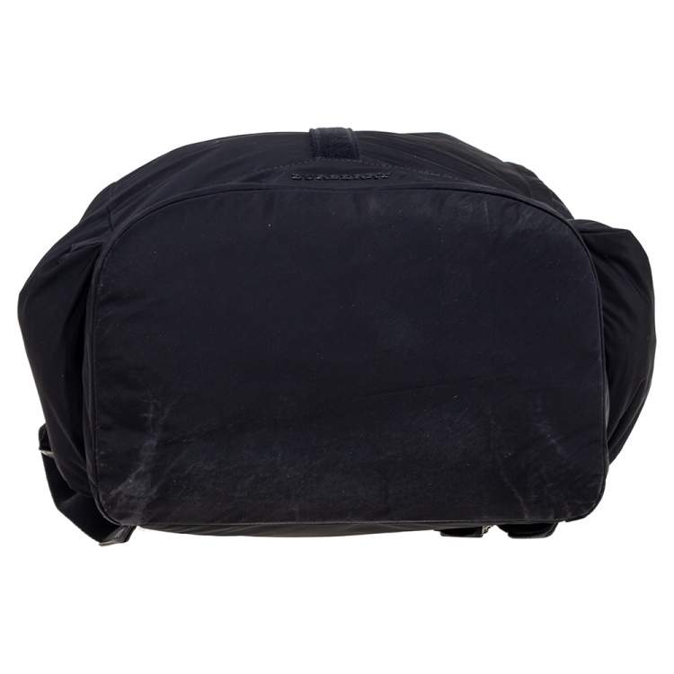Pre Owned Burberry Black Nylon Drawstring Backpack