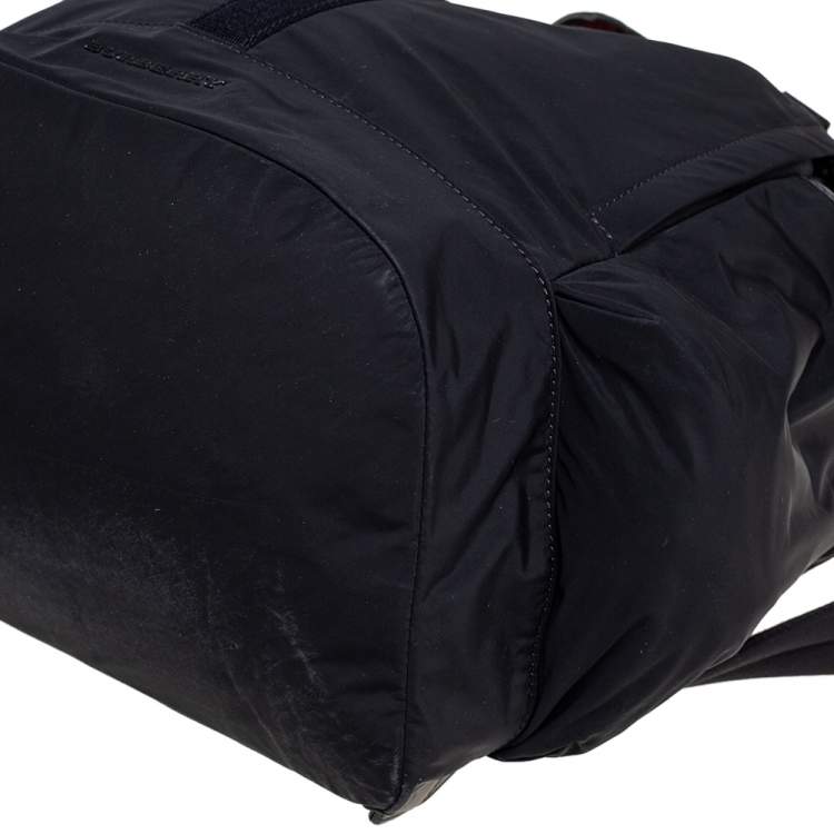 Pre Owned Burberry Black Nylon Drawstring Backpack