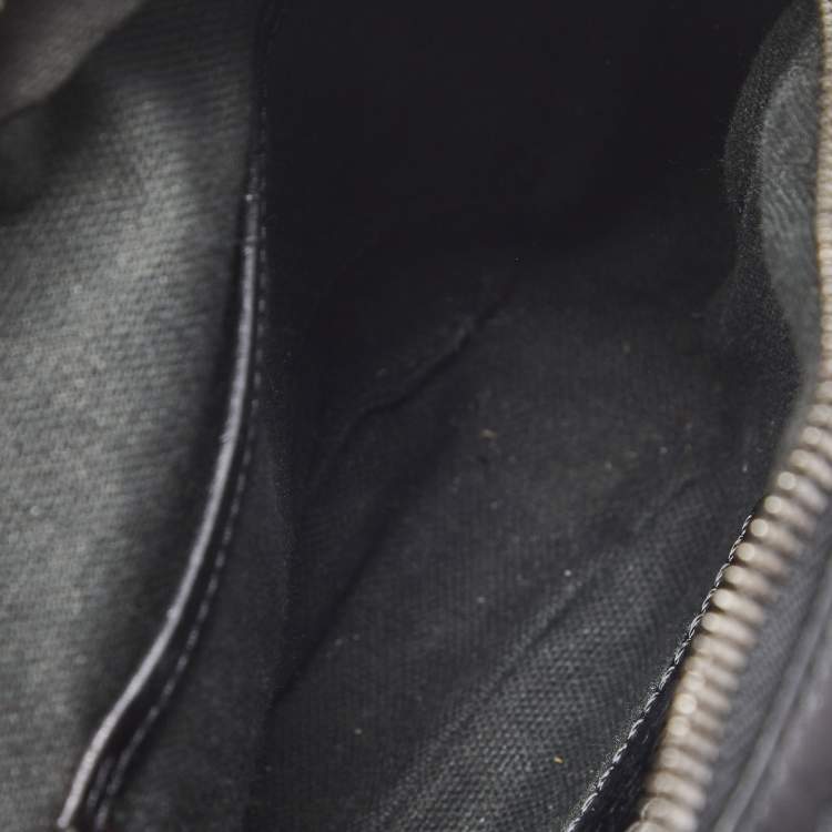 Pre Owned Burberry Black London Check Coated Canvas and Leather Messenger Bag