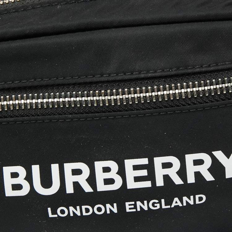 Pre Owned Burberry Black Logo Print Nylon Cannon Bum Bag