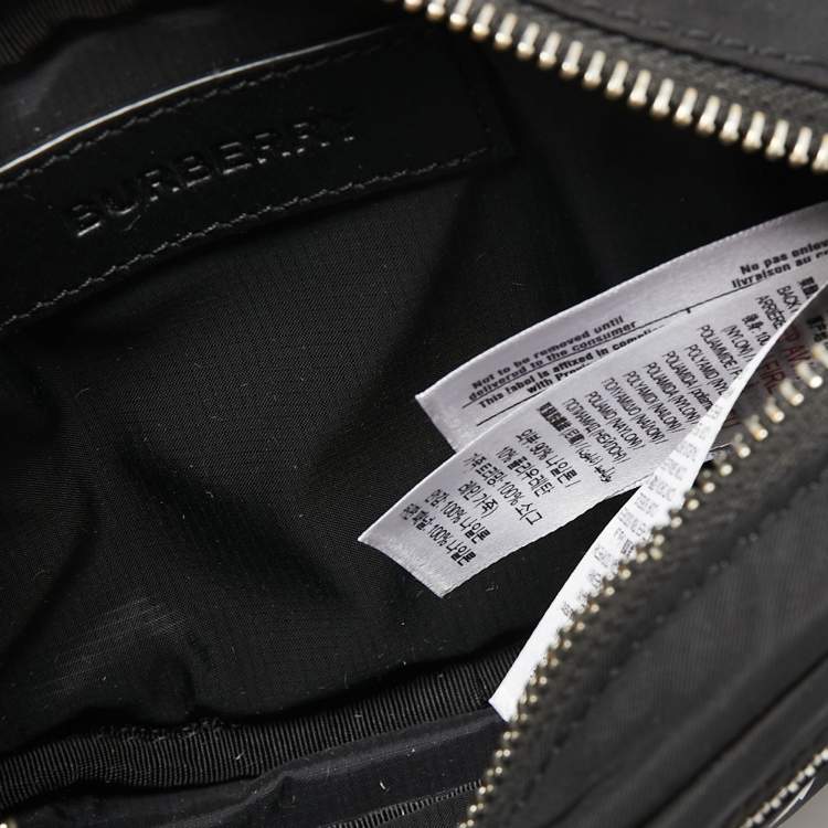 Pre Owned Burberry Black Logo Print Nylon Cannon Bum Bag