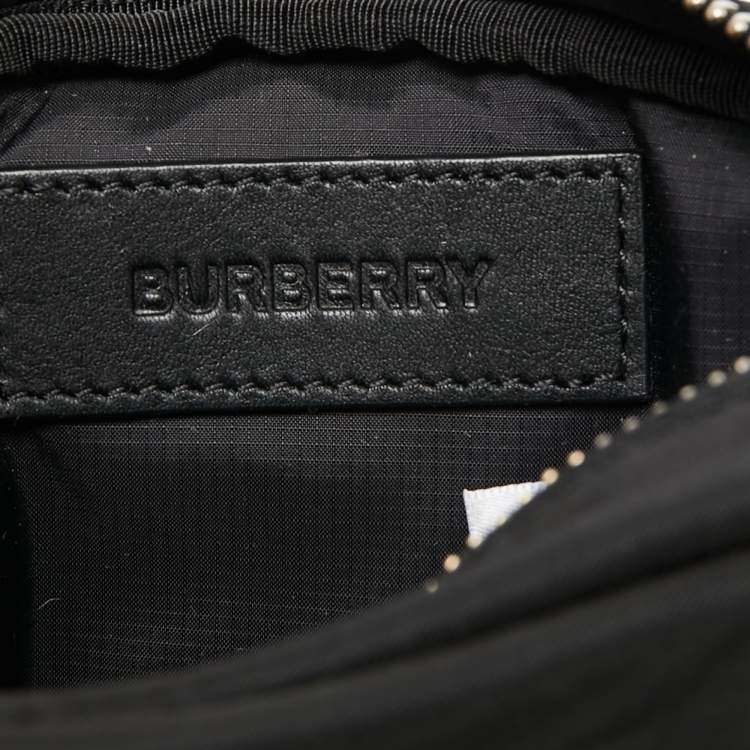 Pre Owned Burberry Black Logo Print Nylon Cannon Bum Bag