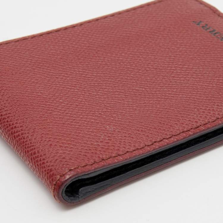 مملوكة مسبقًا Burberry Burgundy Leather International Bifold Wallet