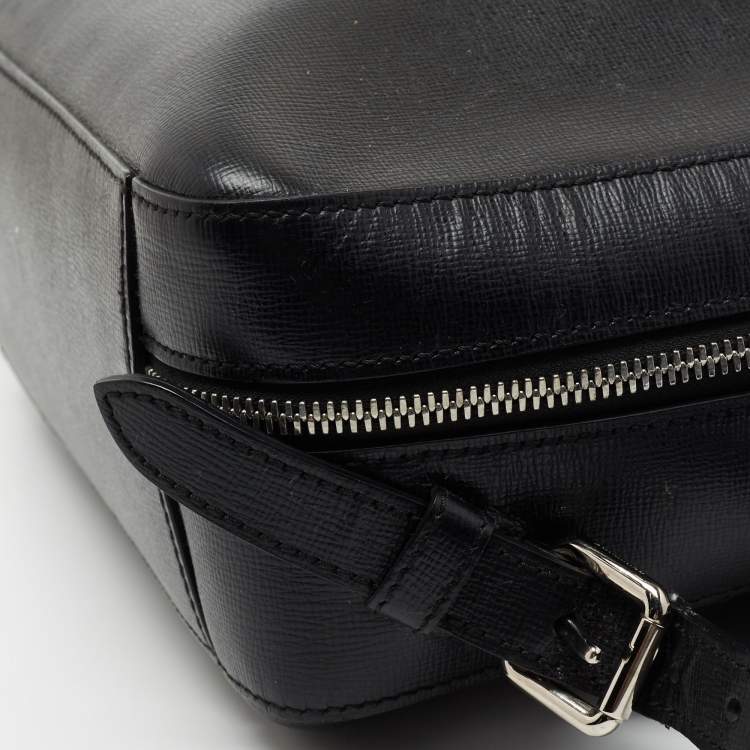 Pre Owned Burberry Black Leather Westport Square Backpack