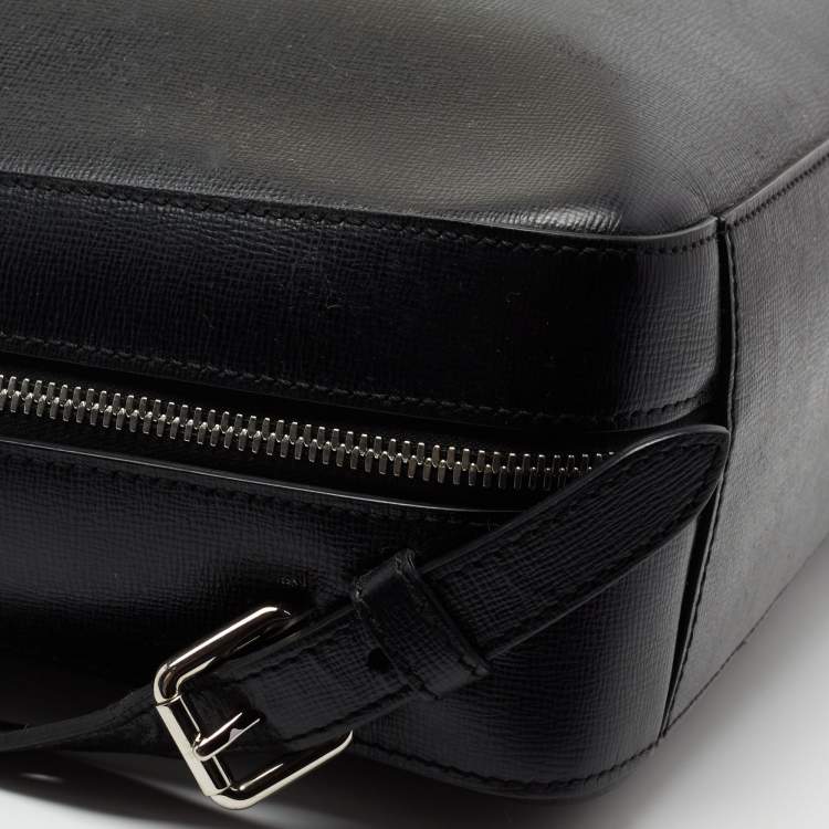 Pre Owned Burberry Black Leather Westport Square Backpack