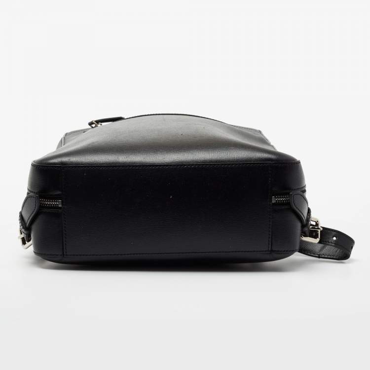 Pre Owned Burberry Black Leather Westport Square Backpack