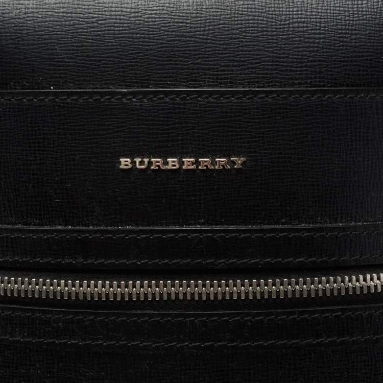 Pre Owned Burberry Black Leather Westport Square Backpack