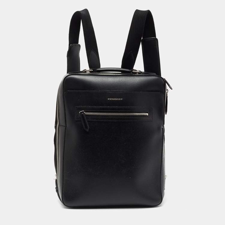 Pre Owned Burberry Black Leather Westport Square Backpack