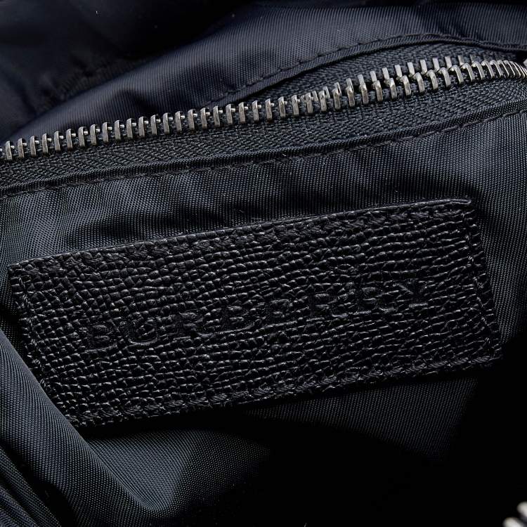 Pre Owned Burberry Black Smoke Check Nylon Messenger Bag